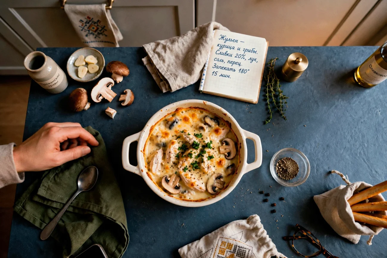 Жульен с курицей и грибами в домашних условиях как в ресторане